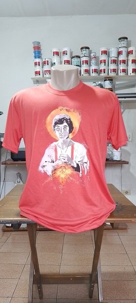 Camiseta 100% algodão malha penteada realizada em serigrafia Silkscreen camiseta personalizada